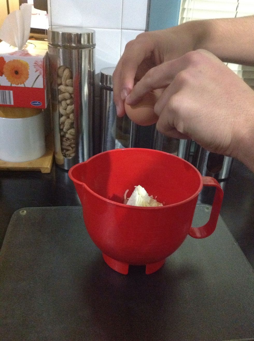 Crack an egg in the ball
