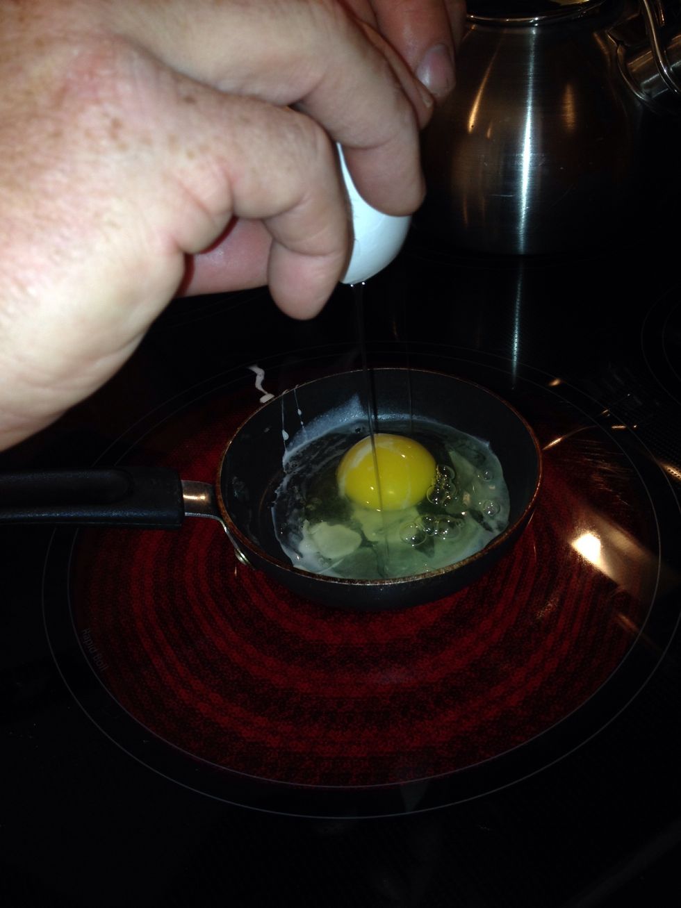 Crack an egg into your frying pan!