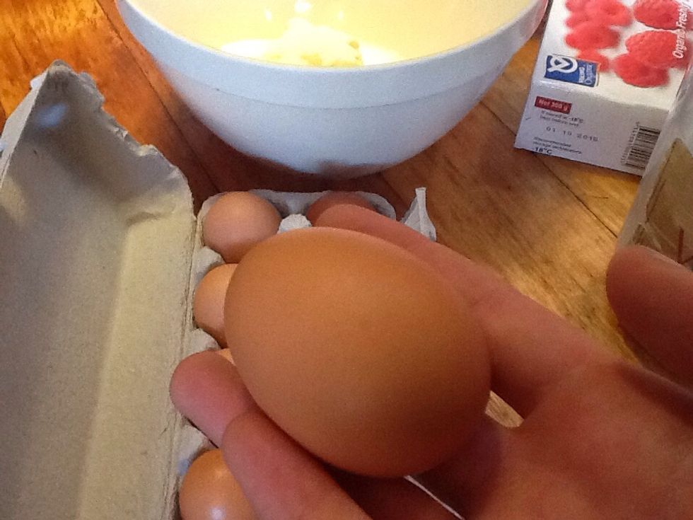 crack egg into the mixture then beat again till gone