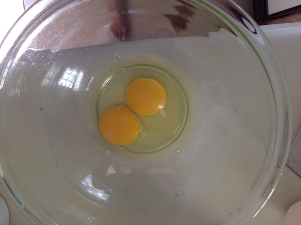 Crack open your eggs and place them in bowl!