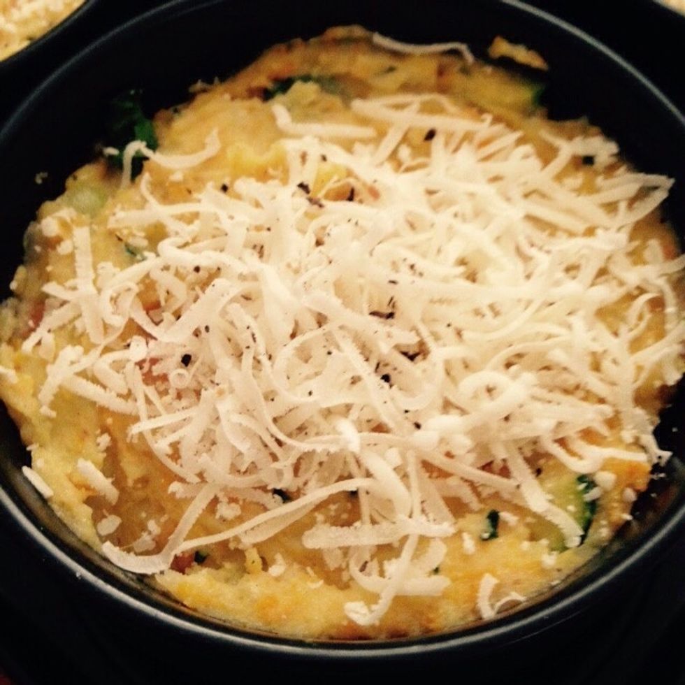 Crack some black pepper and bake for a good 20-30min in a 200C preheated pven