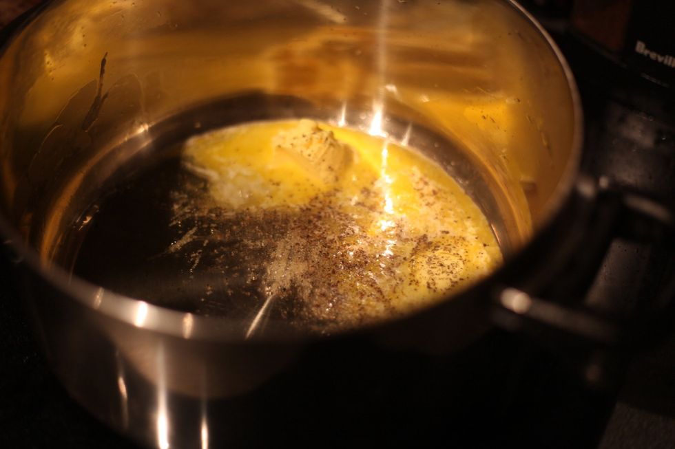 Crack some pepper over the top. If the smell burns your eyes then your heat is up too high. The black pepper should be just floating on the top.