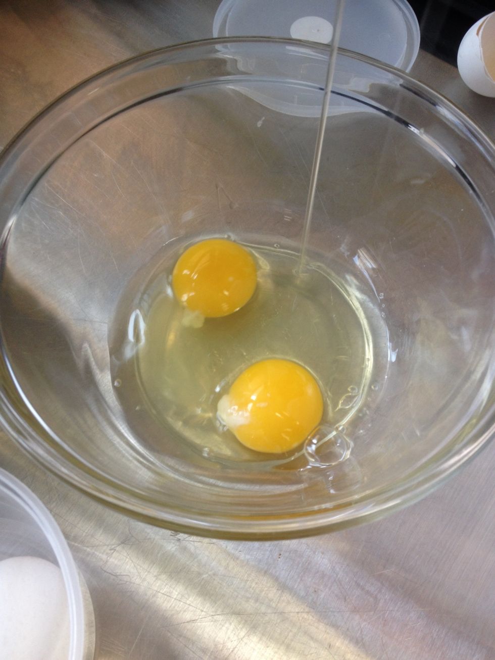 Crack the eggs into a bowl