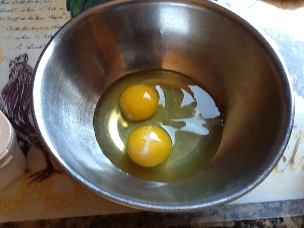 Crack the eggs into a small bowl