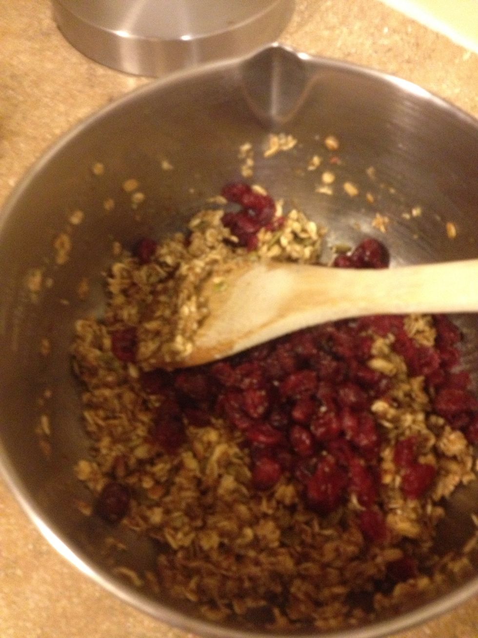 Cranberries, and applesauce, mix all together