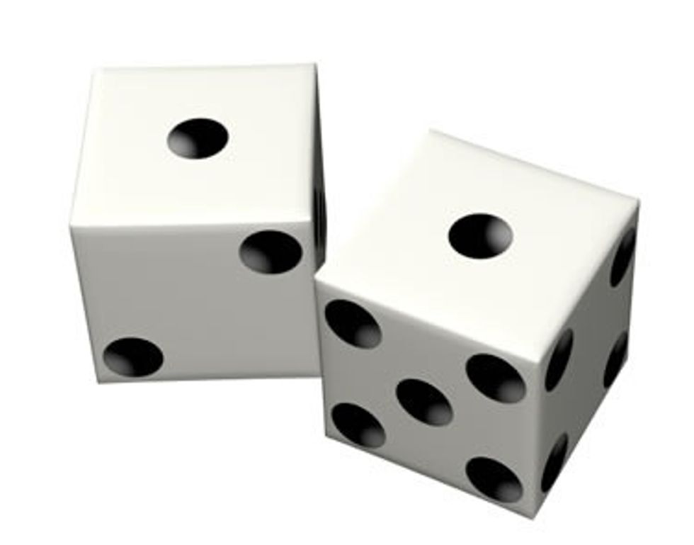 Craps is all about throwing dice (unless you're in an Indian Casino where they only use cards) and hoping they roll a number you're betting on. Anyone betting can roll the dice! I'll advise later.