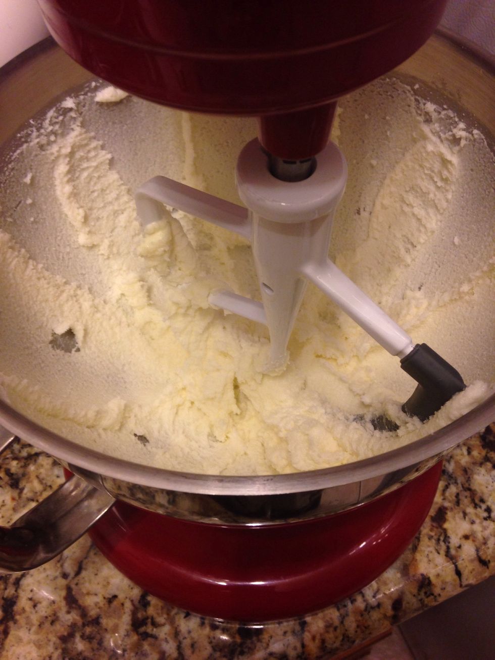Cream butter and sugar.