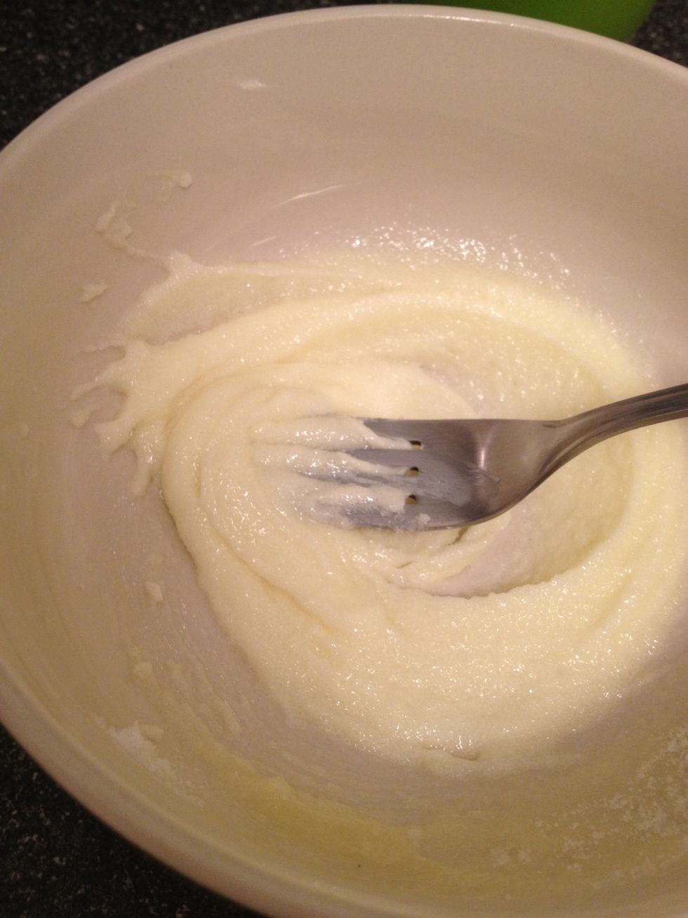 Cream butter and sugar.