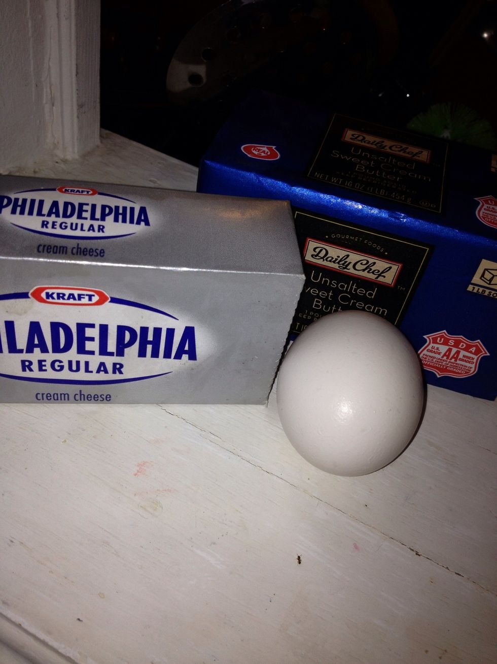 Cream cheese, egg and butter.