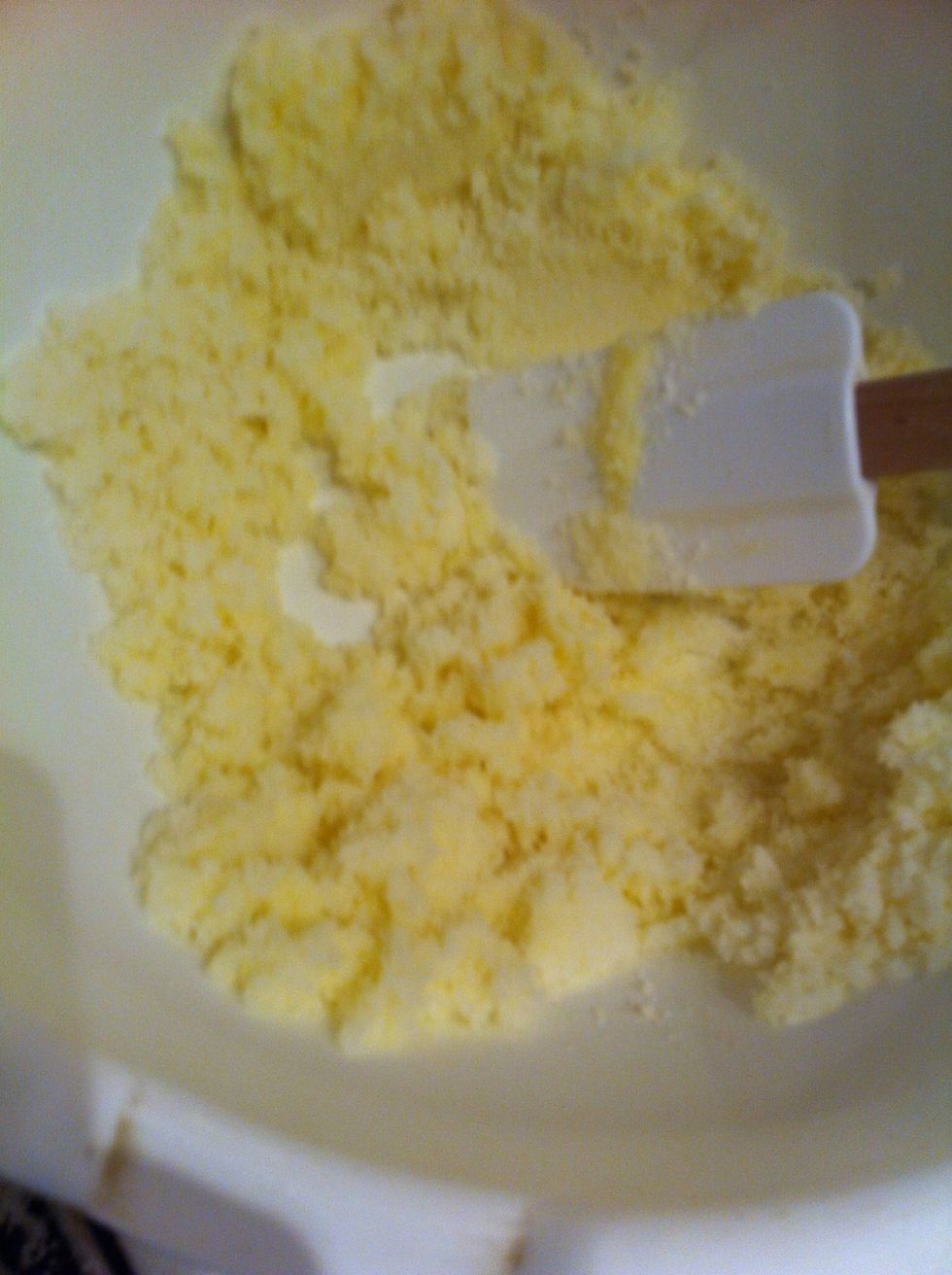 Cream sugar & butter until creamy