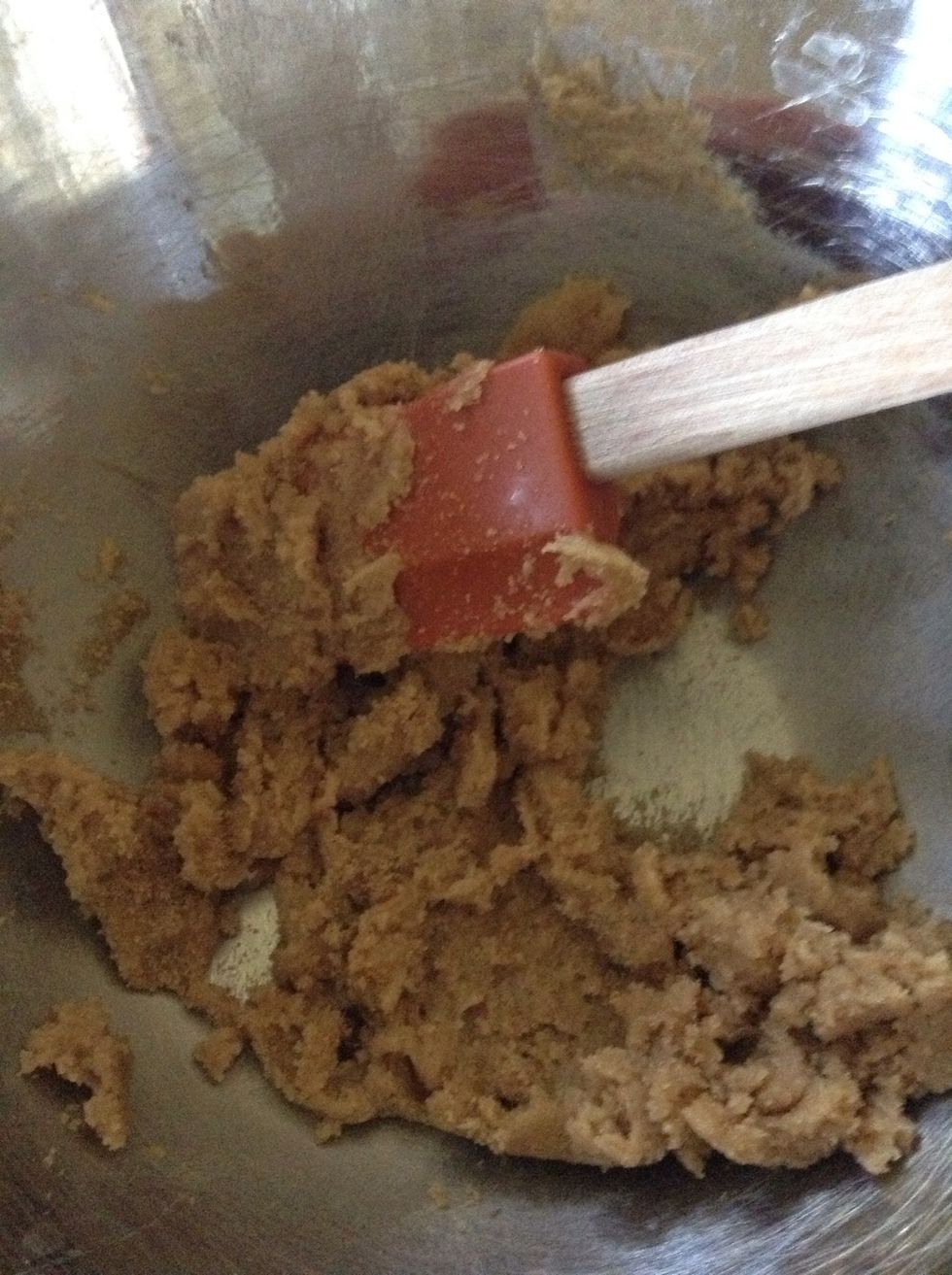 Cream the butter and sugar. You can use a mixer, but I like to mix it by hand. \ud83d\udcaa