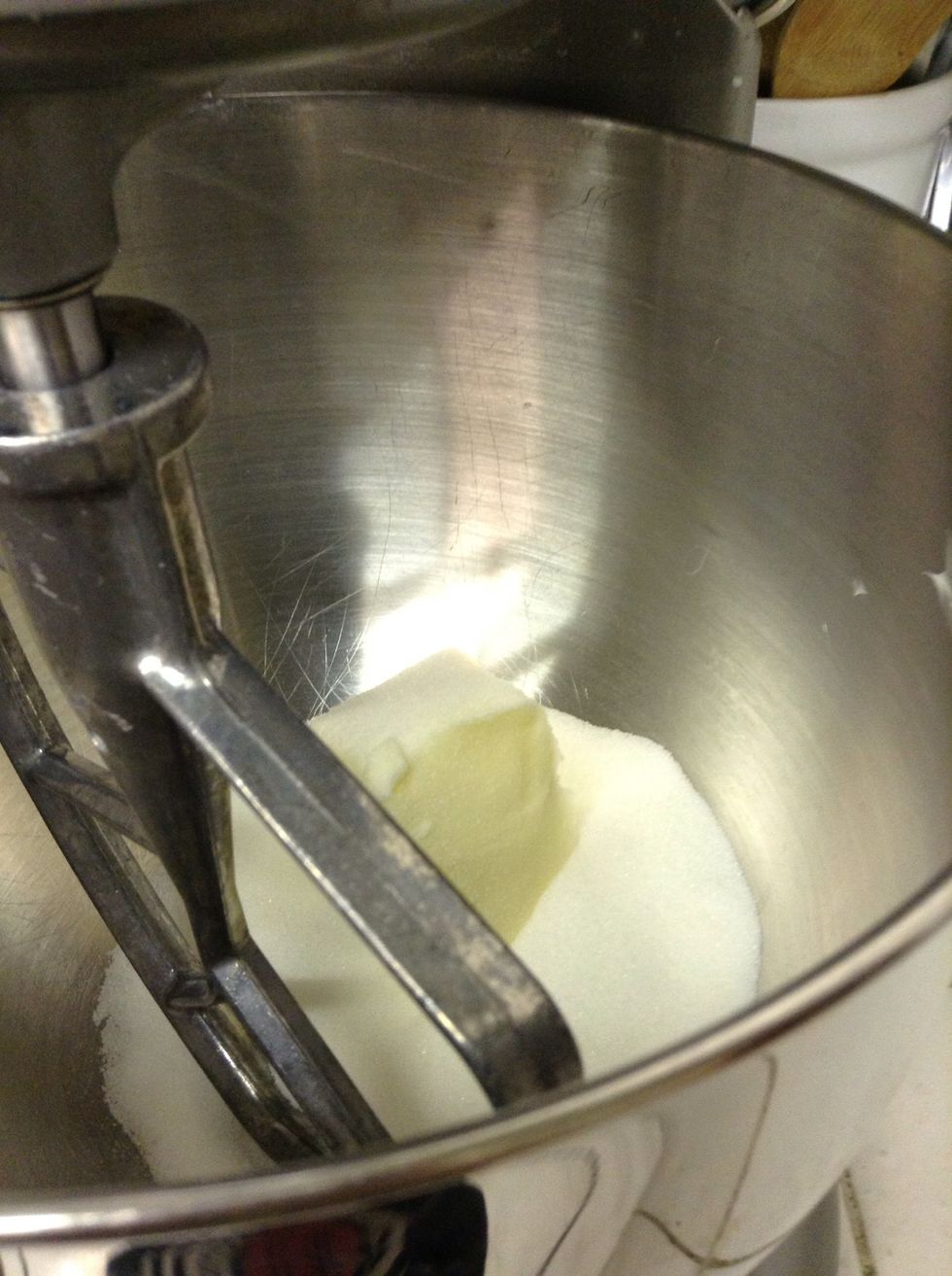 Cream the butter and sugar.