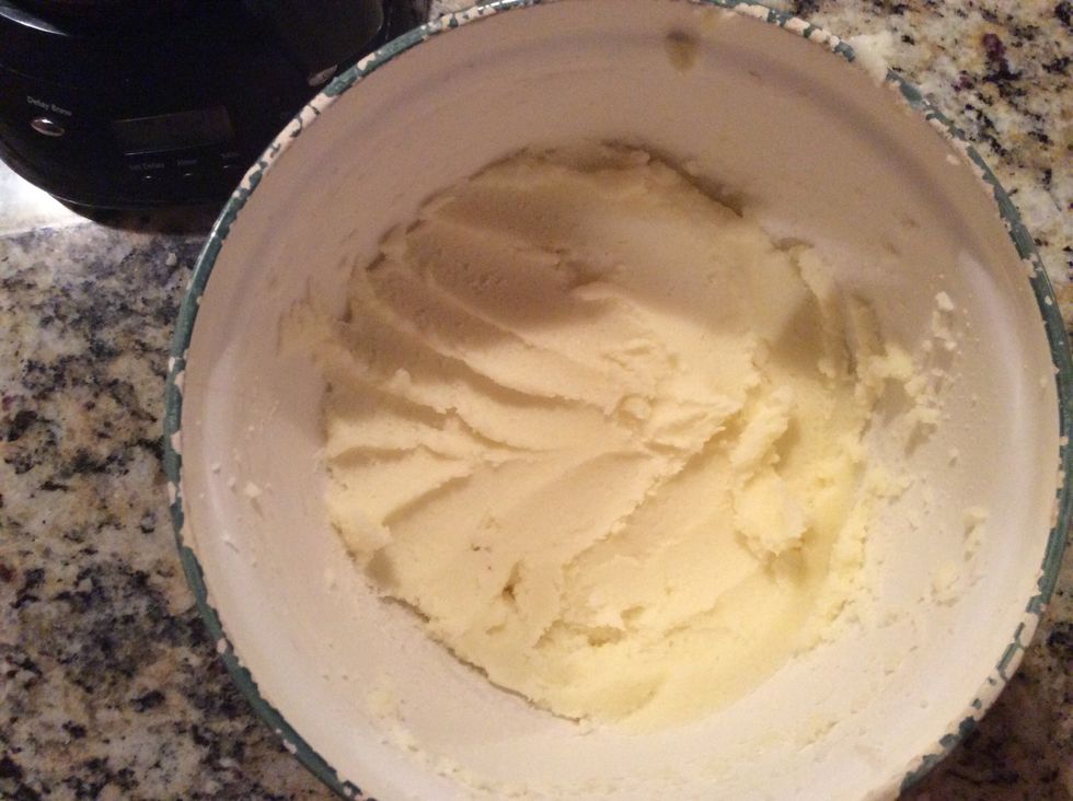 Cream the butter and the sugar.