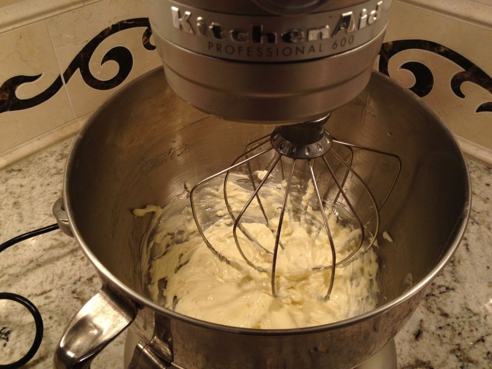 Cream the butter until fluffy.