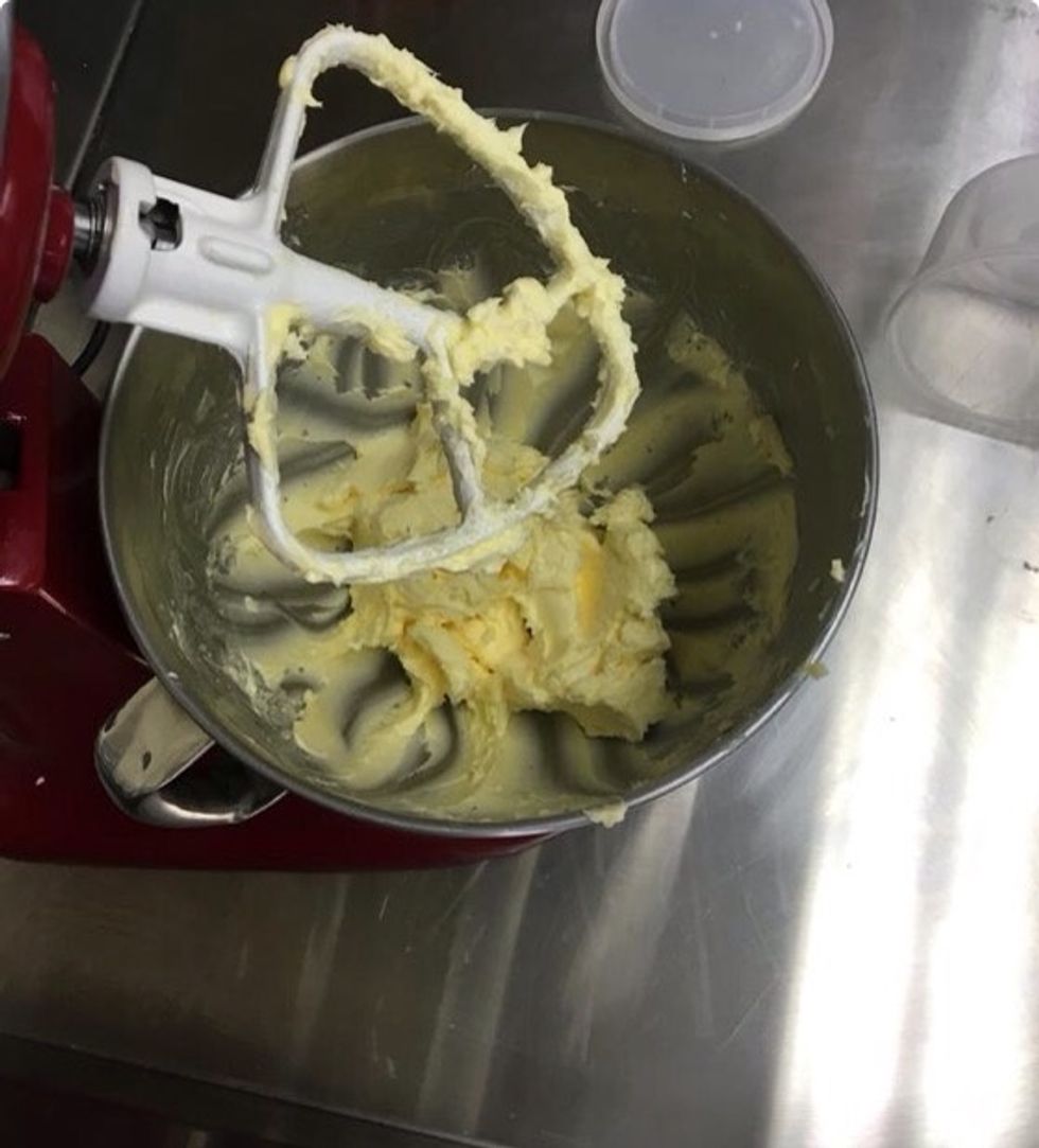 Cream the rest of the butter in a clean stand mixer.