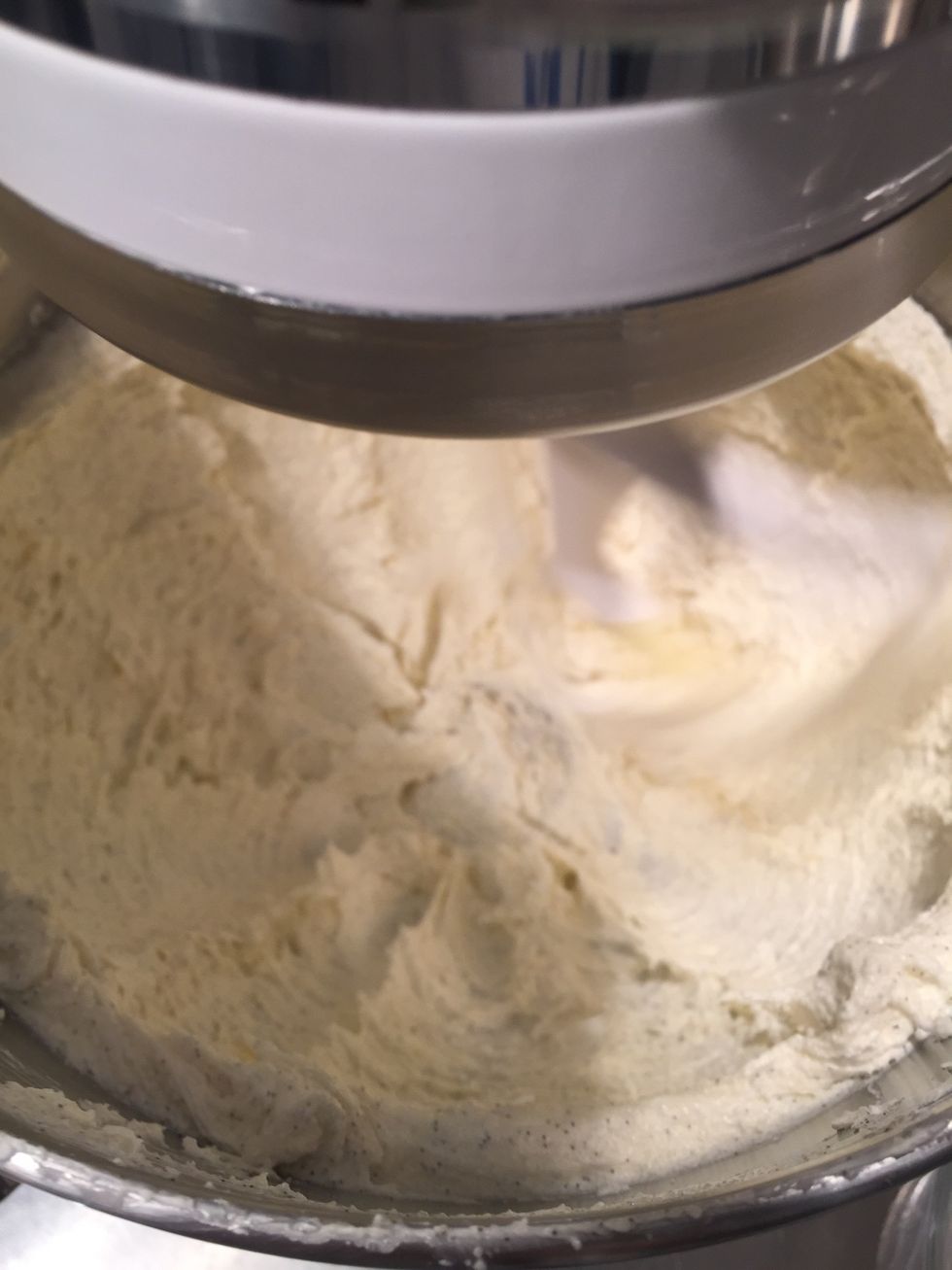 Cream them. And add the egg yolks one at a time.