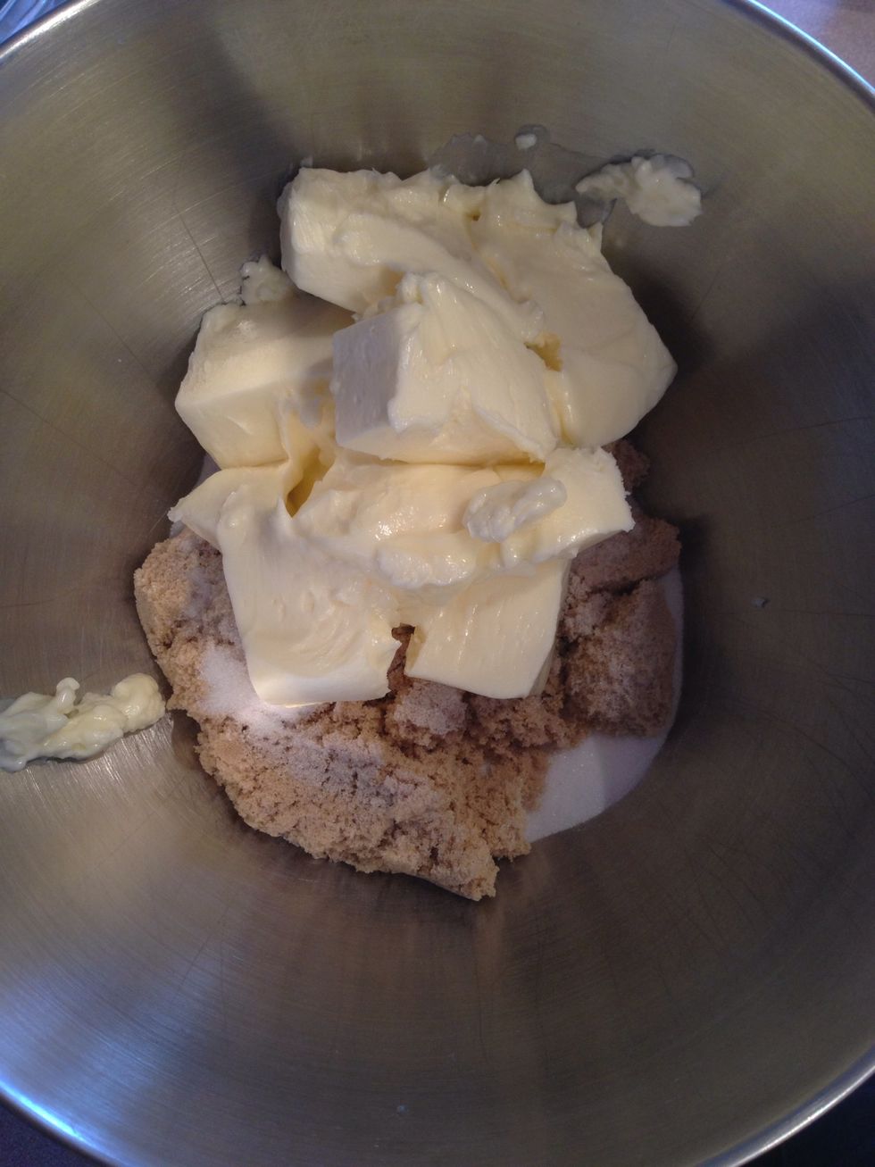 Cream together butter and sugar.