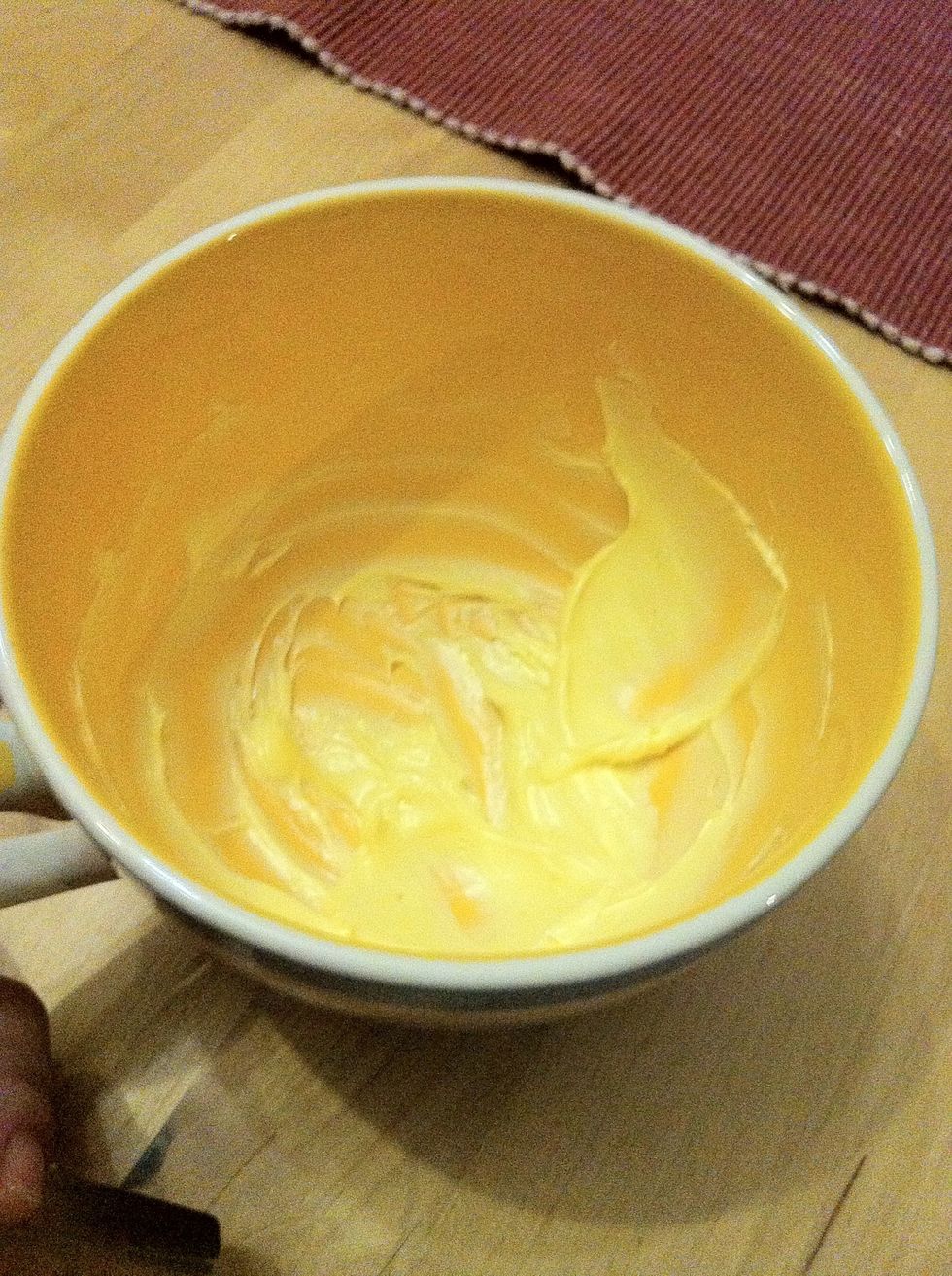 Cream together the butter and the salt, might take a while but it's worth it!