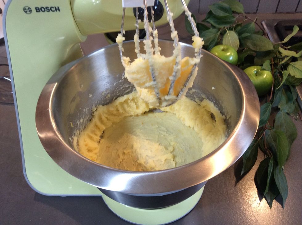cream until mixture is light and fluffy