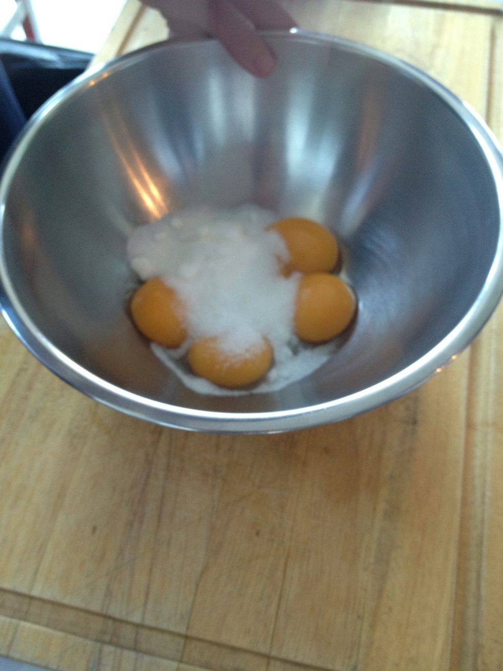 Cream yolks with sugar