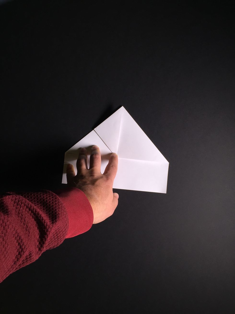 Crease along the bottom edge.