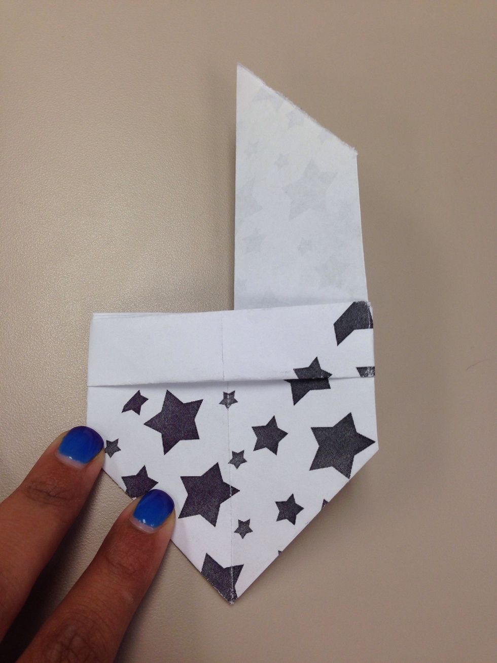 Crease well ;) and repeat it on the other side