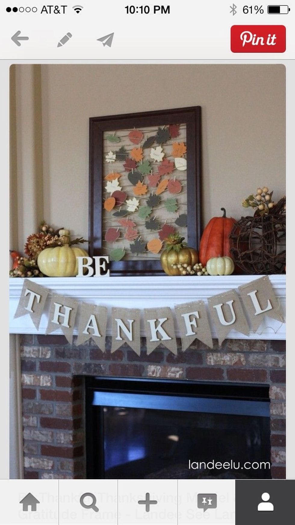 Creat a "Thankful" banner to hang over your mantel for the Holidays.