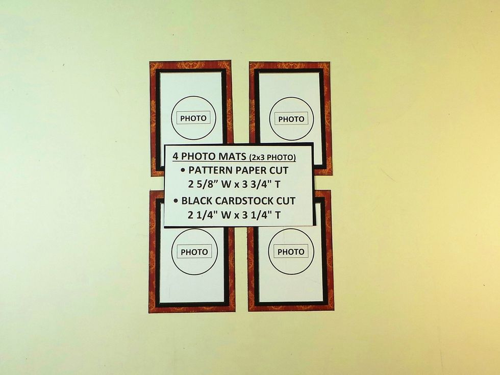 Create 4 more photo mats as shown.