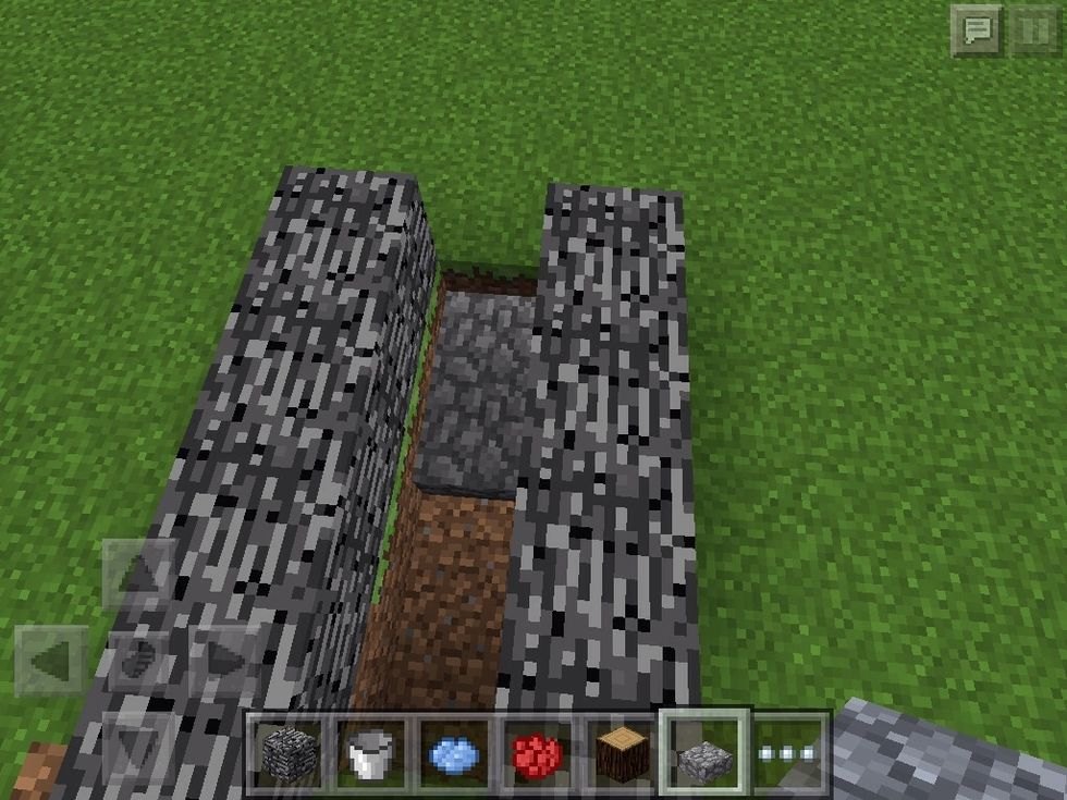 Create 4x4 bedrock wall