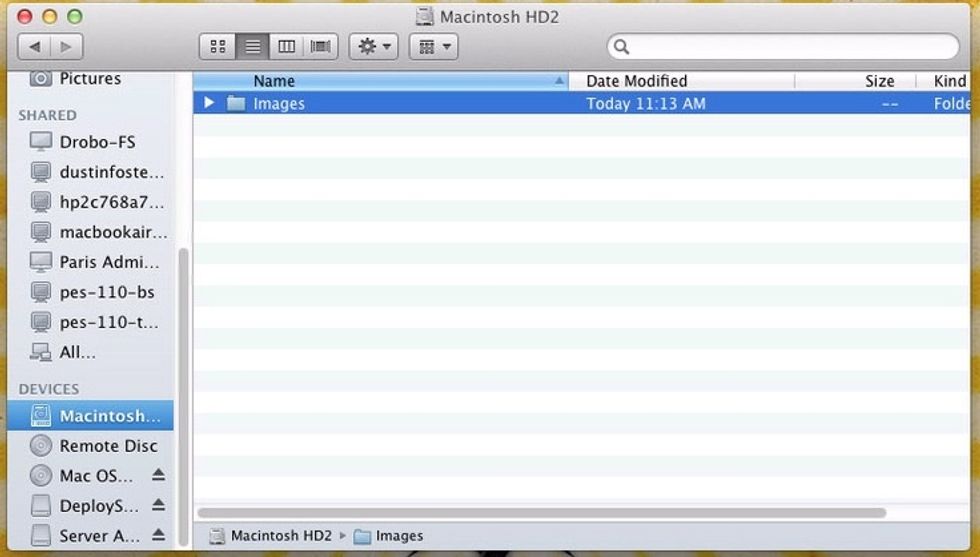Create a folder to house your images. I called mine "Images". We will share this later.