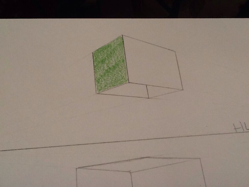 Create a light source. It can be wherever you want as long as you are consistent through the composition. Color one side with your base color lightly.