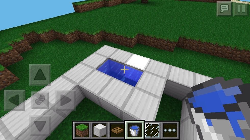 Create a little pool in the corner as such
