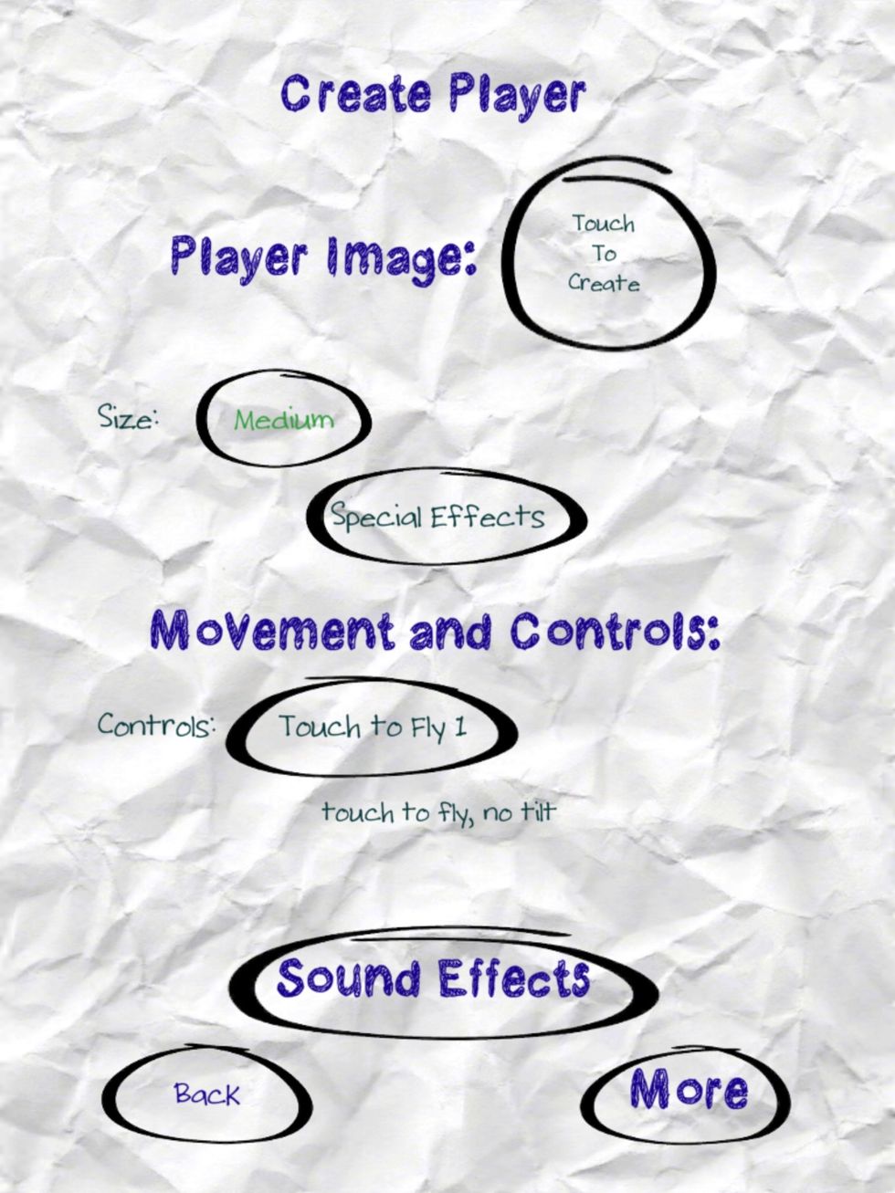 Create a Player screen interface.