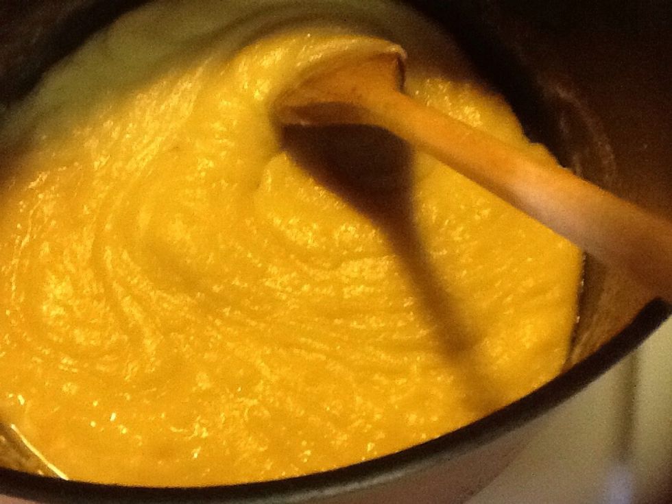 Create a roux from the butter and flour. Cook until it turns a peanut butter color, use low heat.