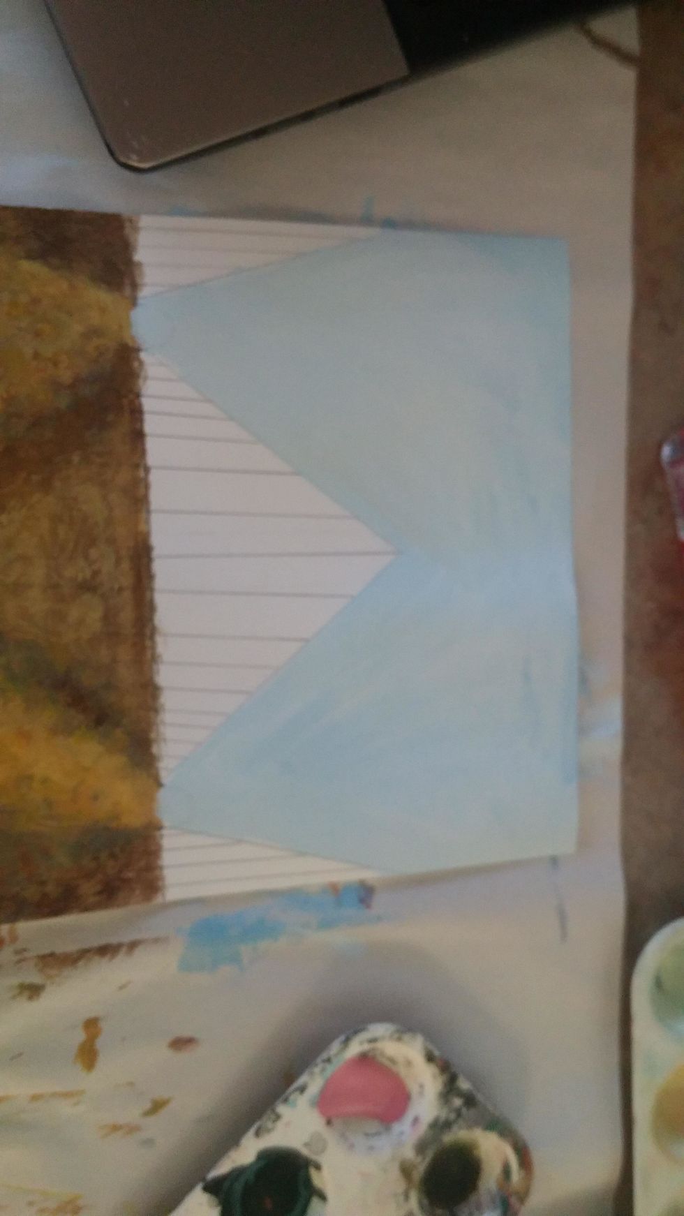 Create a sky color. Fill in areas the sky might peak through the trees.