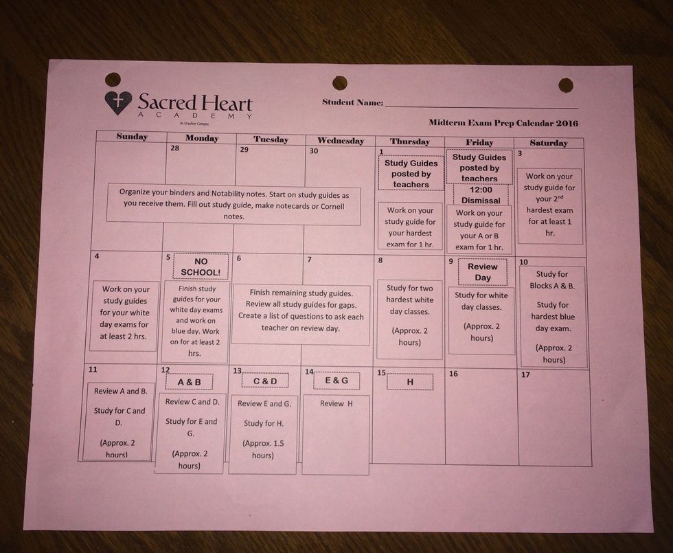 Create a study schedule