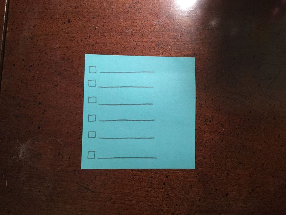 Create a to do list to get your assignments in on time