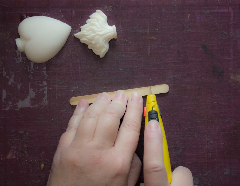 Create an armature for your Relics by trimming a craft stick to the correct length: