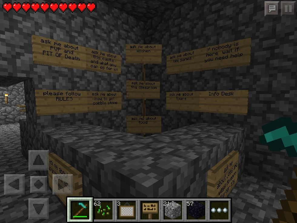 Create an info desk for what your world has to offer!