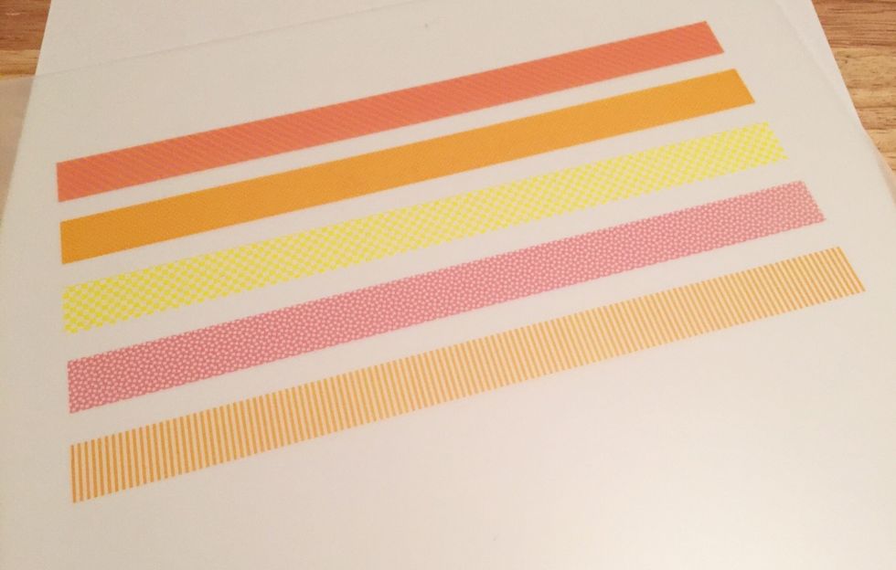 create custom washi tape to embellish your project using Rub-Onz by Grafix and Publisher or other editing program.