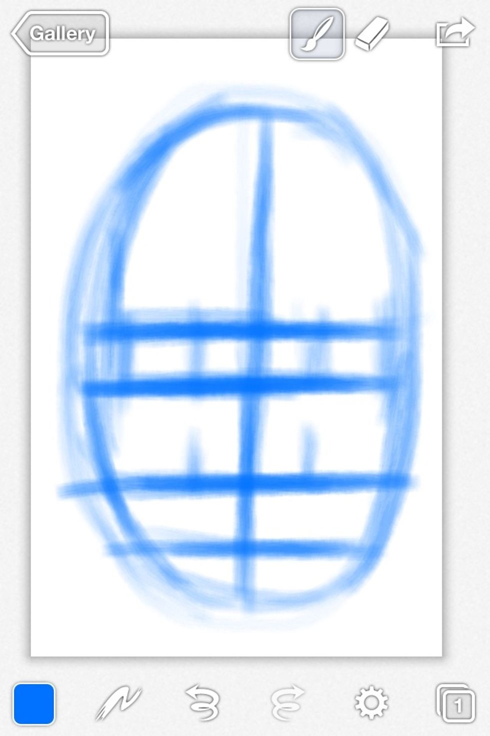 Create guidelines for the nose. The measurement for a nose varies wildly so use your best judgement. Drawing from life and photos makes this easier.