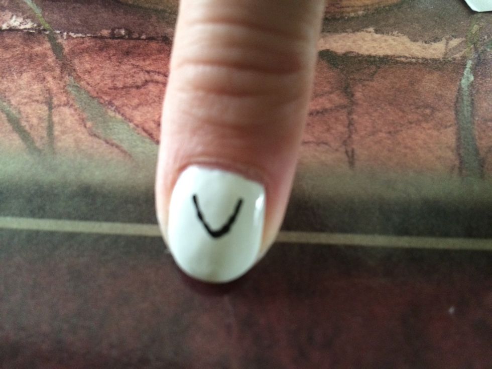 Create same kind of shape on the opposite side to form a "V"