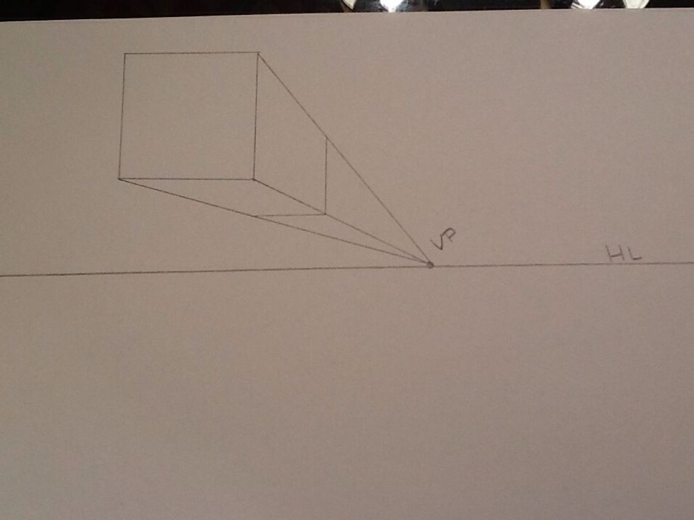 Create the back of you box with parallel vertical and horizontal lines.