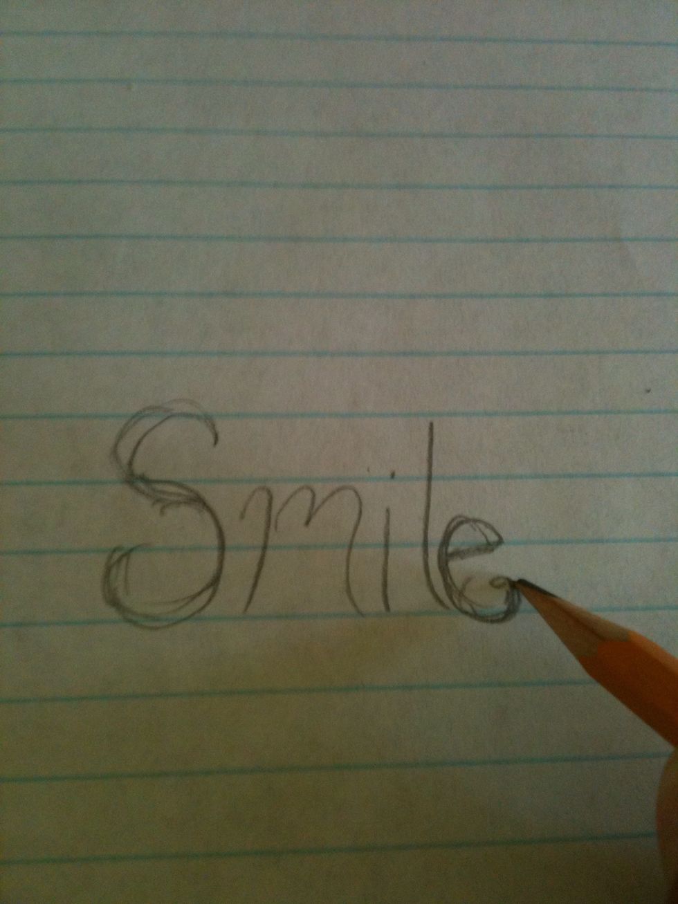 Create the outline of your note with a pencil