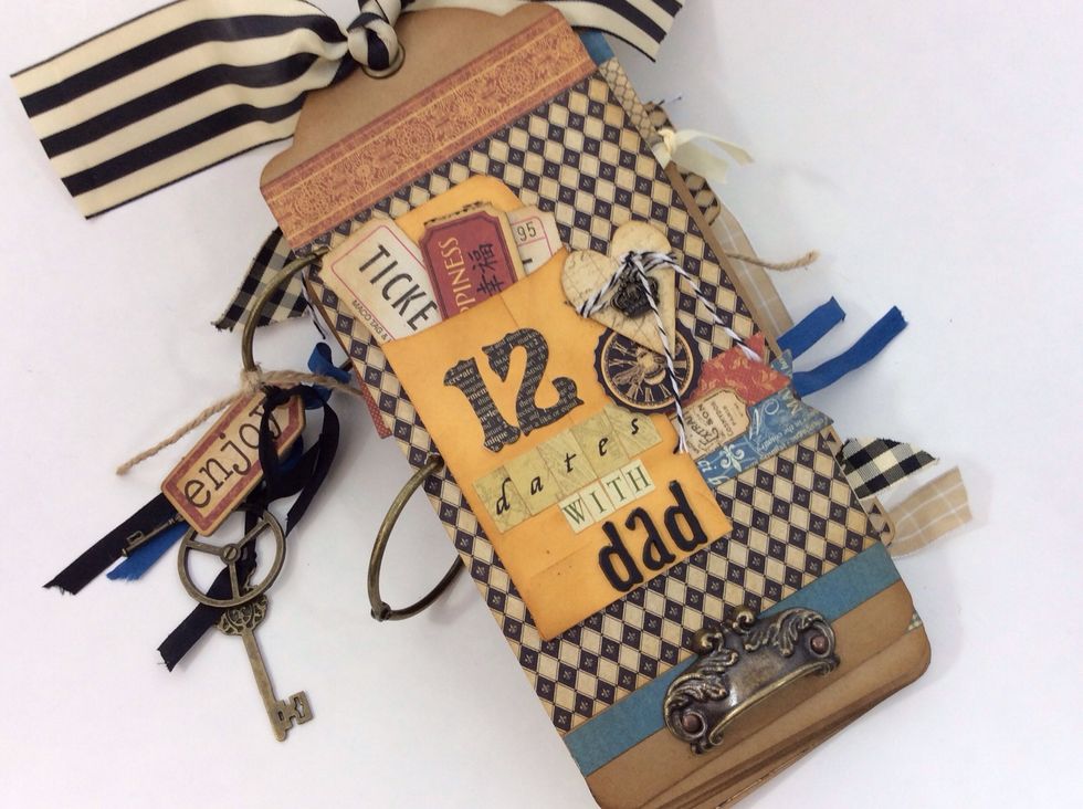 Create this fun keepsake for good ol' dad. Simply plan 12 "dates", one for each month, put them all together in this fun little tag book...enjoy your dates and save the special memories too!