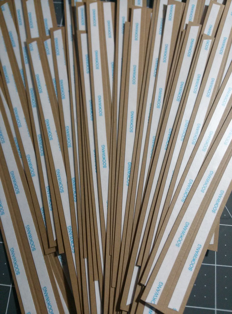 created your construction strips at least 1" wide and scored down the middle at 1/2". Add Scor-Tape on each side of strips.