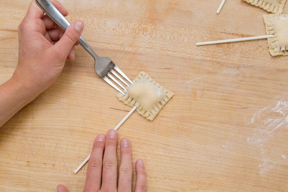 Crimp edges of crust with your fork.