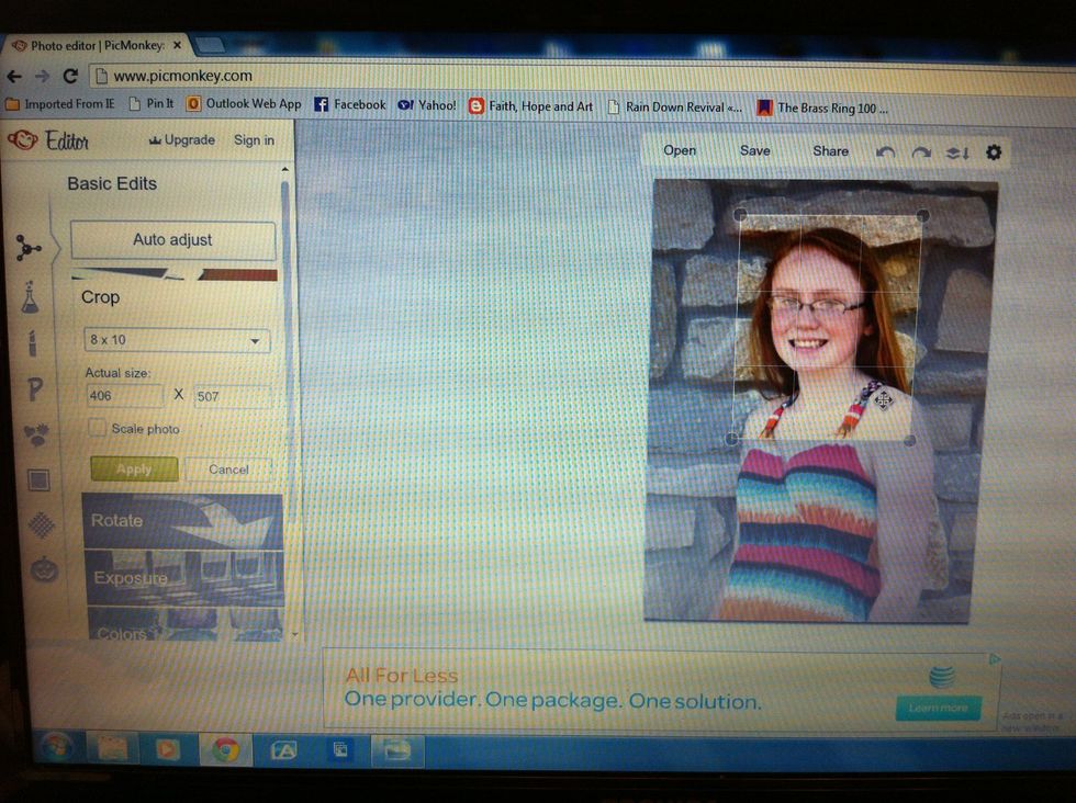 Crop your picture to chosen size.
