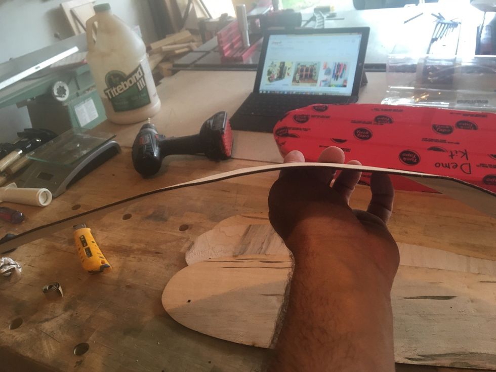 Cross-Grain Veneers with bend when held in the middle.