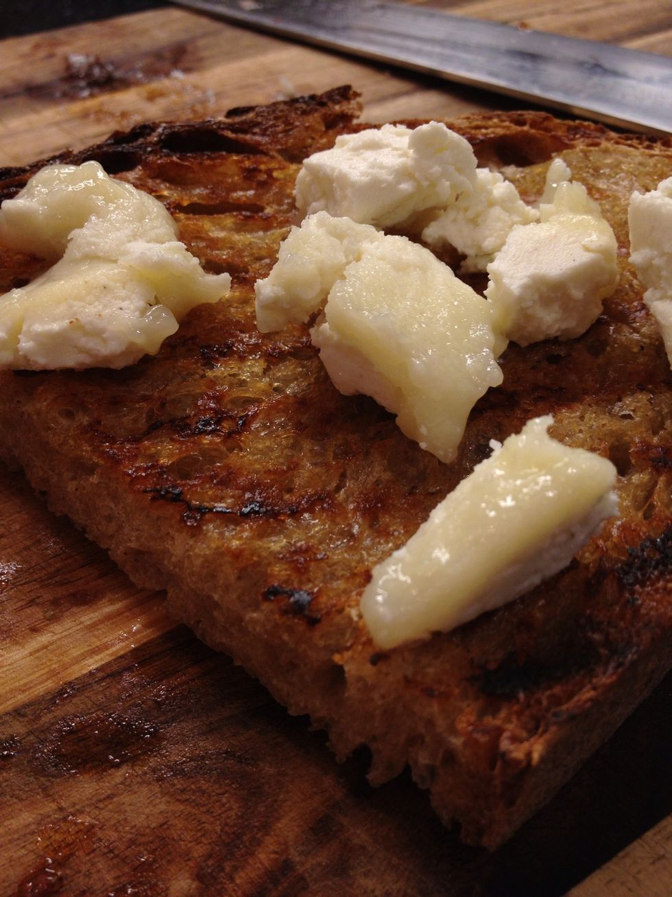 Crumble the cheese on top